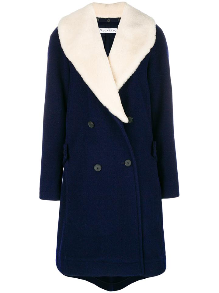 Jw Anderson J.w. Anderson - Woman - Swing Coat With Shearling Collar -