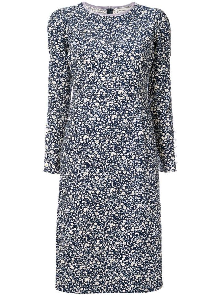 Tu Es Mon Trésor Corduroy Midi Dress - Blue
