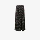 Valentino Love Blade Print Pleated Skirt, Women's, Size: 40, Black, Silk