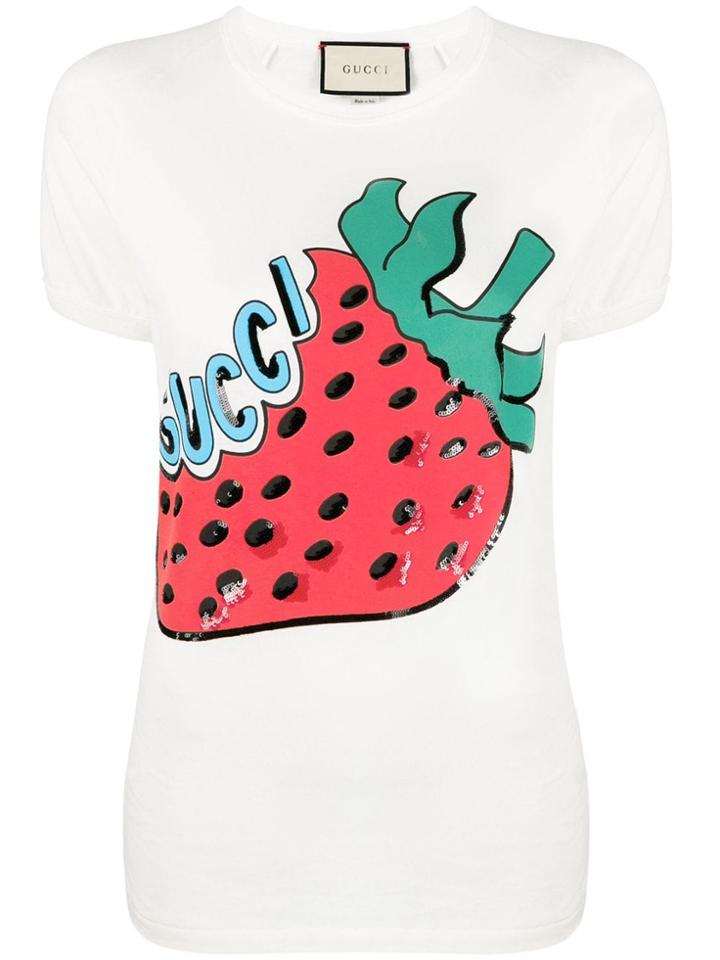 Gucci Strawberry-print T-shirt - White