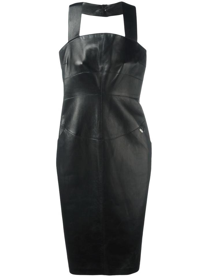 Chanel Vintage Fitted Halterneck Midi Dress, Women's, Size: 38, Black