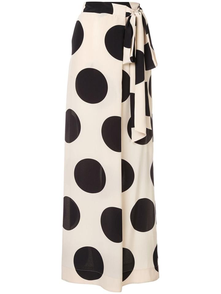 Petar Petrov Polka-dot Flared Trousers - White