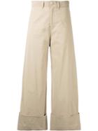 Sea Cropped Flared Trousers - Nude & Neutrals