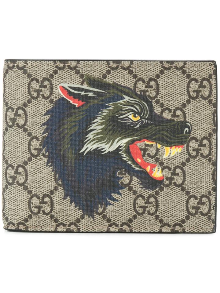 Gucci Gucci Signature Wolf Wallet - Brown
