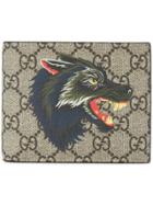 Gucci Gucci Signature Wolf Wallet - Brown