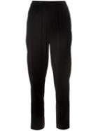T By Alexander Wang Twill Tapered Trousers, Women's, Size: 4, Black, Silk/spandex/elastane