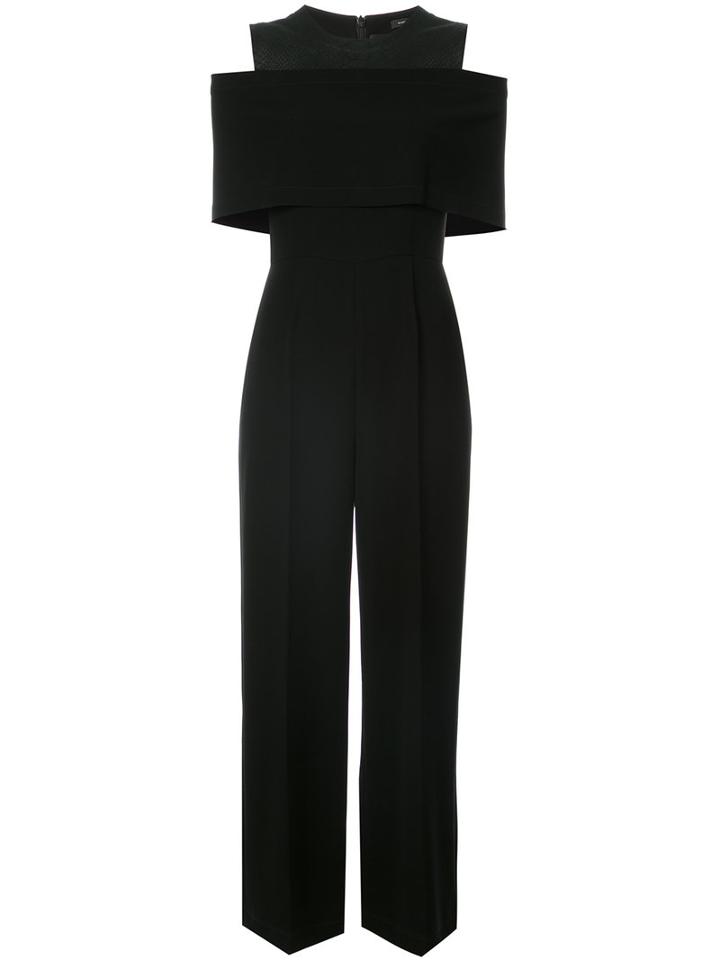 Yigal Azrouel - Cut-out Shoulders Jumpsuit - Women - Calf Leather/polyester - 6, Black, Calf Leather/polyester