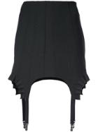 Vera Wang Asymmetric Fitted Short Skirt - Black