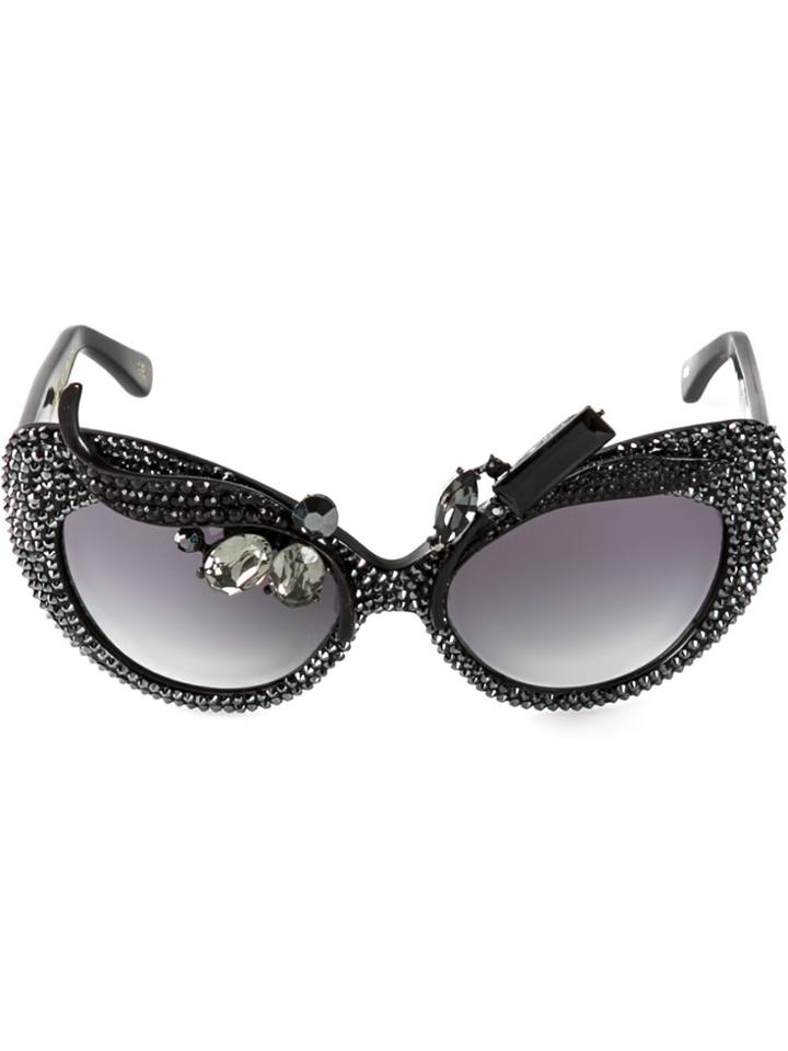 A-morir Embellished Cats-eye Sunglasses - Metallic