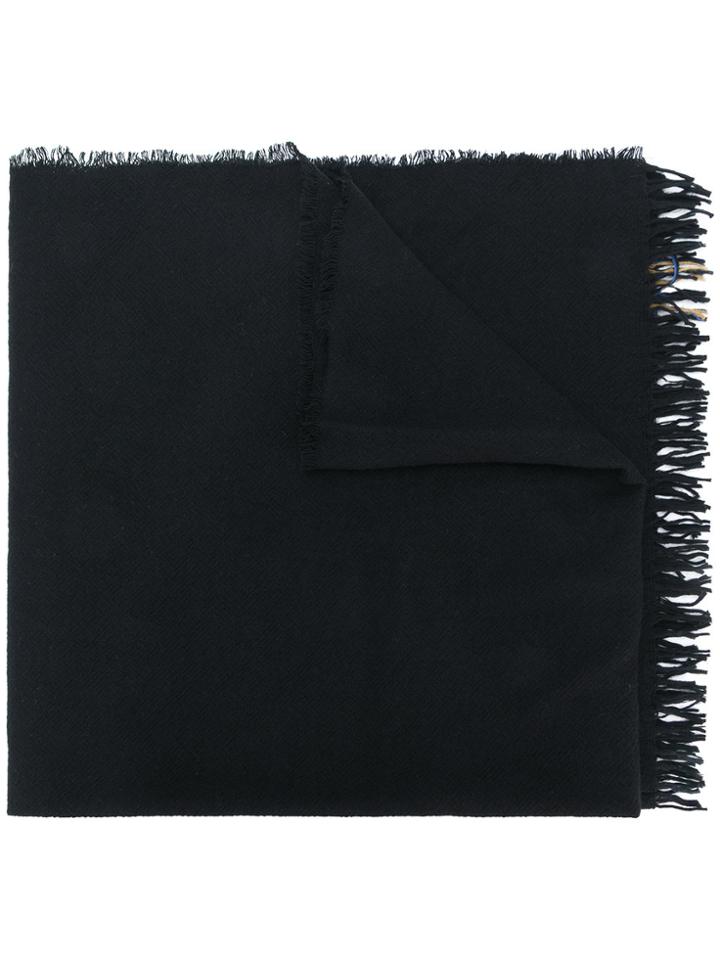 Uma Wang Stripe Detail Scarf - Black