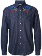 Taakk Embroidered Detailing Shirt, Men's, Size: 1, Blue, Cotton