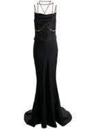 Versace Chain Link Evening Dress - Black