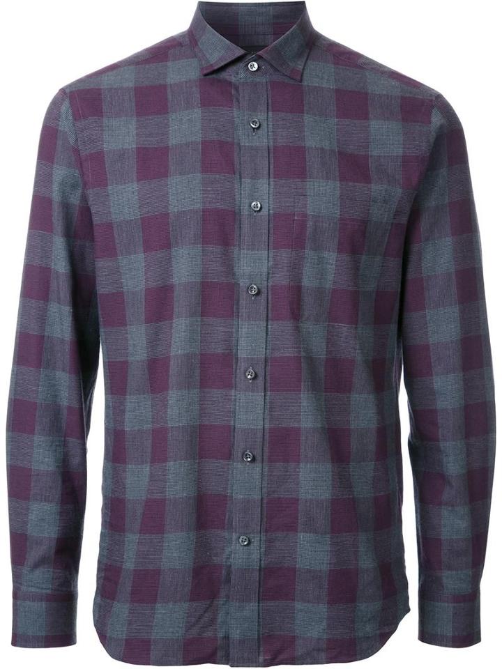 Kent & Curwen Gingham Check Shirt, Men's, Size: Xl, Pink/purple, Cotton