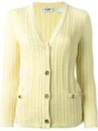 Céline Vintage Cable Knit Cardigan, Women's, Size: 38, Yellow/orange