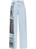 Calvin Klein Jeans Est. 1978 Printed Patch Wide-leg Jeans - Blue