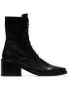 Ann Demeulemeester Black 65 Lace Up Leather Ankle Boots