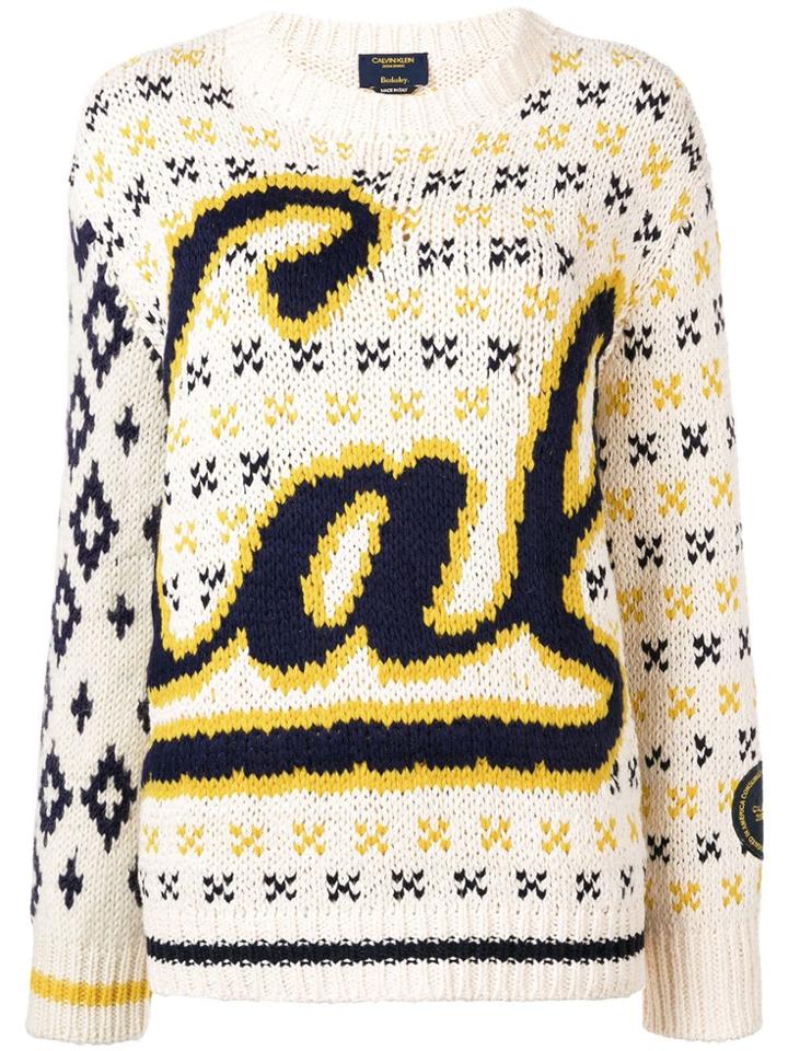 Calvin Klein 205w39nyc Cal Intarsia-knit Sweater - Neutrals