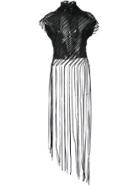 Paula Knorr Sheer Fringed Top - Black
