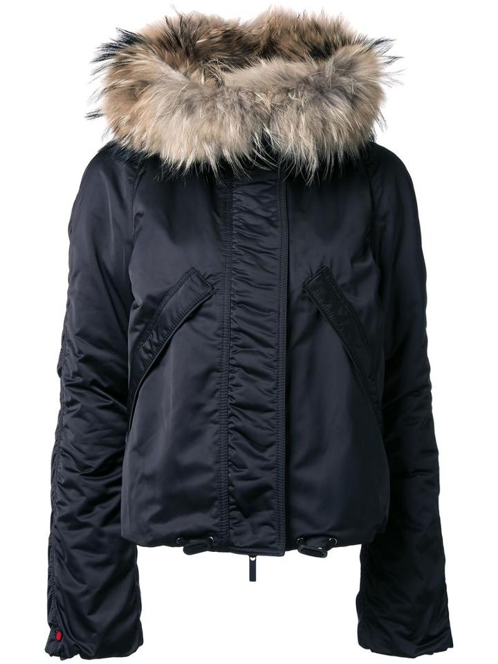 Kru Fur Hood Puffer Jacket, Women's, Size: Medium, Black, Polyester