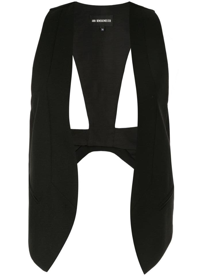 Ann Demeulemeester Open Front Waistcoat - Black