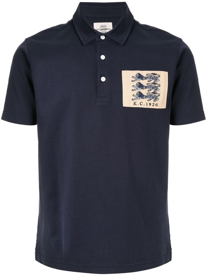 Kent & Curwen Logo Embroidered Polo Shirt - Blue