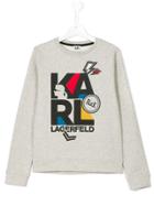 Karl Lagerfeld Kids Logo Print Sweatshirt - Grey