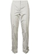Nina Ricci Cropped Ruffle Trim Trousers - Grey