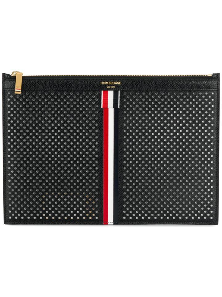 Thom Browne Small Zipper Tablet Holder (29.5x20cm) With Red, White And