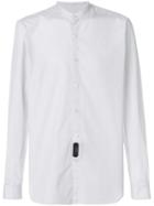Mp Massimo Piombo Mandarin Neck Striped Shirt - Grey