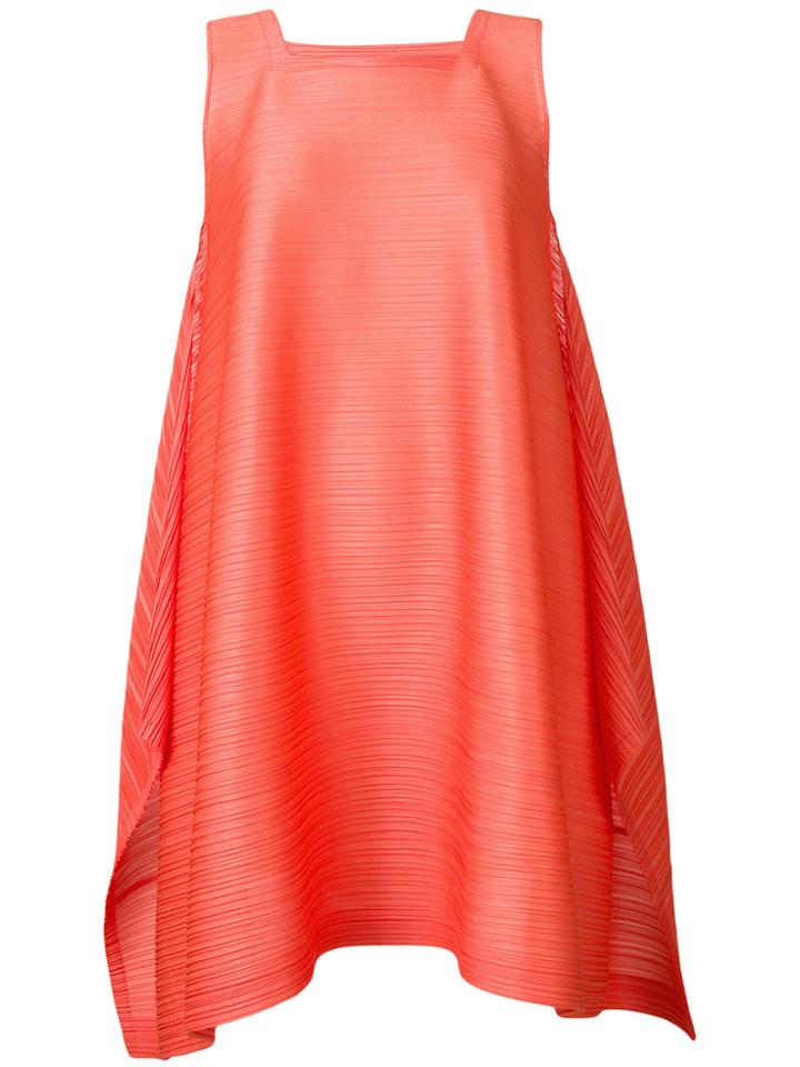 Pleats Please By Issey Miyake Square Neck Dress - Yellow & Orange