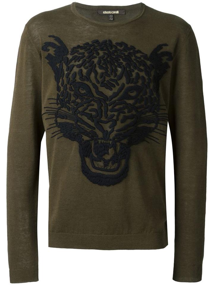 Roberto Cavalli Embroidered Tiger Pullover