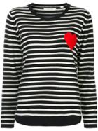 Chinti & Parker Striped Heart Sweater - Blue