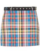 Marques'almeida Belted Check Mini Skirt - Multicoloured