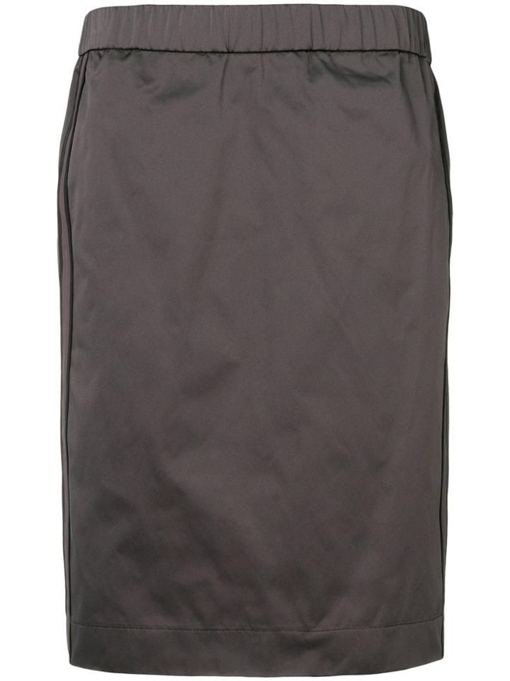 Luisa Cerano Side Stripe Straight Skirt - Grey