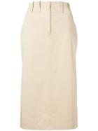 Alberta Ferretti Twill Skirt - Neutrals