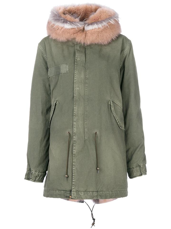 Mr & Mrs Italy - Classic Parka Coat - Women - Cotton/fox Fur/lamb Skin/racoon Fur - S, Green, Cotton/fox Fur/lamb Skin/racoon Fur