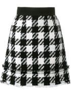 Dolce & Gabbana Houndstooth Skirt, Women's, Size: 42, Black, Cotton/nylon/virgin Wool