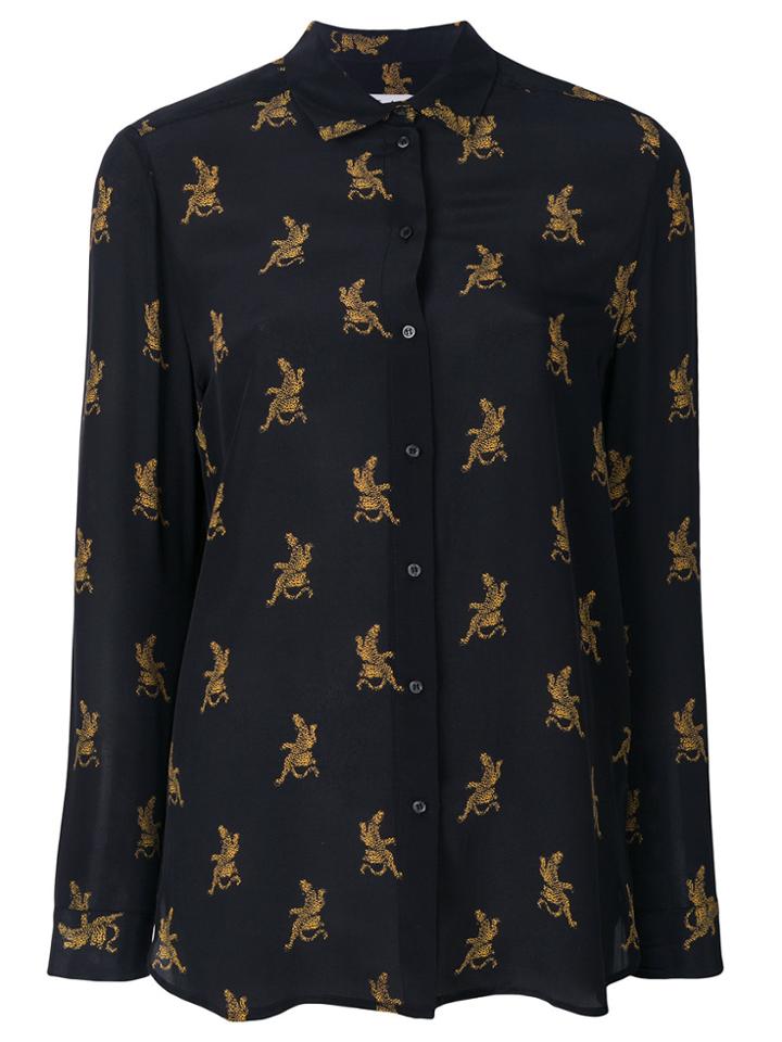 Zoe Karssen Cheetah Print Blouse - Black
