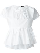Jil Sander Navy Gathered Neck Top