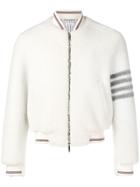 Thom Browne 4-bar Dyed Shearling Blouson Jacket - White