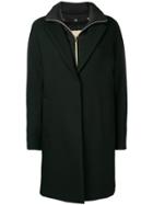 Herno Fleece Lined Overcoat - Black