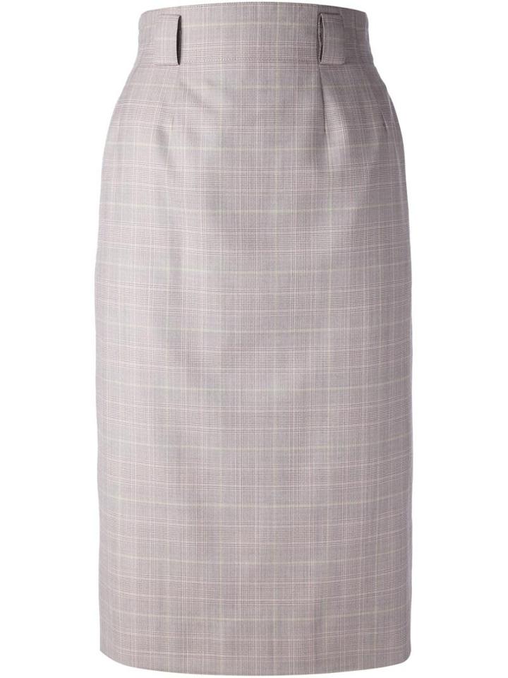 Jean Louis Sherrer Vintage Checked Pencil Skirt