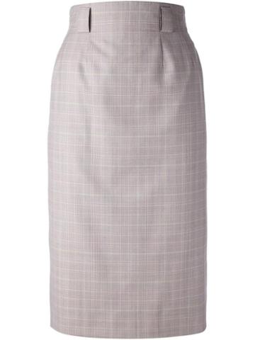 Jean Louis Sherrer Vintage Checked Pencil Skirt