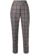 Peserico Check Tapered Trousers - Grey