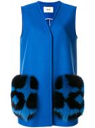 Fendi Oversized V-neck Waistcoat - Blue