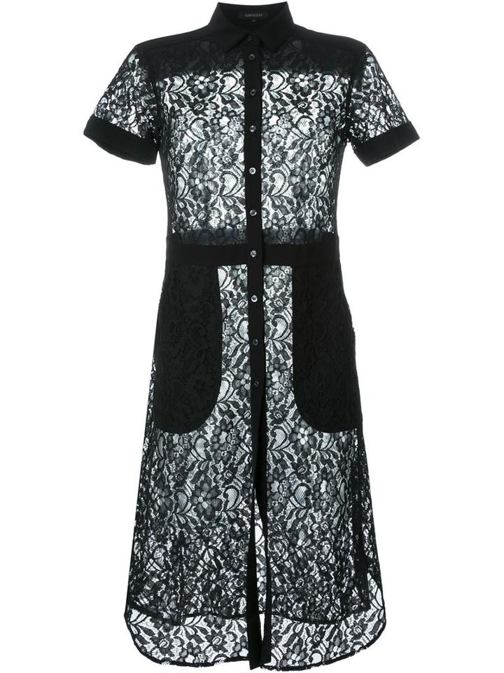 Loveless Lace Shirt Dress, Women's, Size: 34, Black, Cotton/rayon