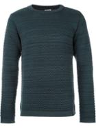 S.n.s. Herning 'torso' Bobble Knit Sweater, Men's, Size: Large, Green, Virgin Wool