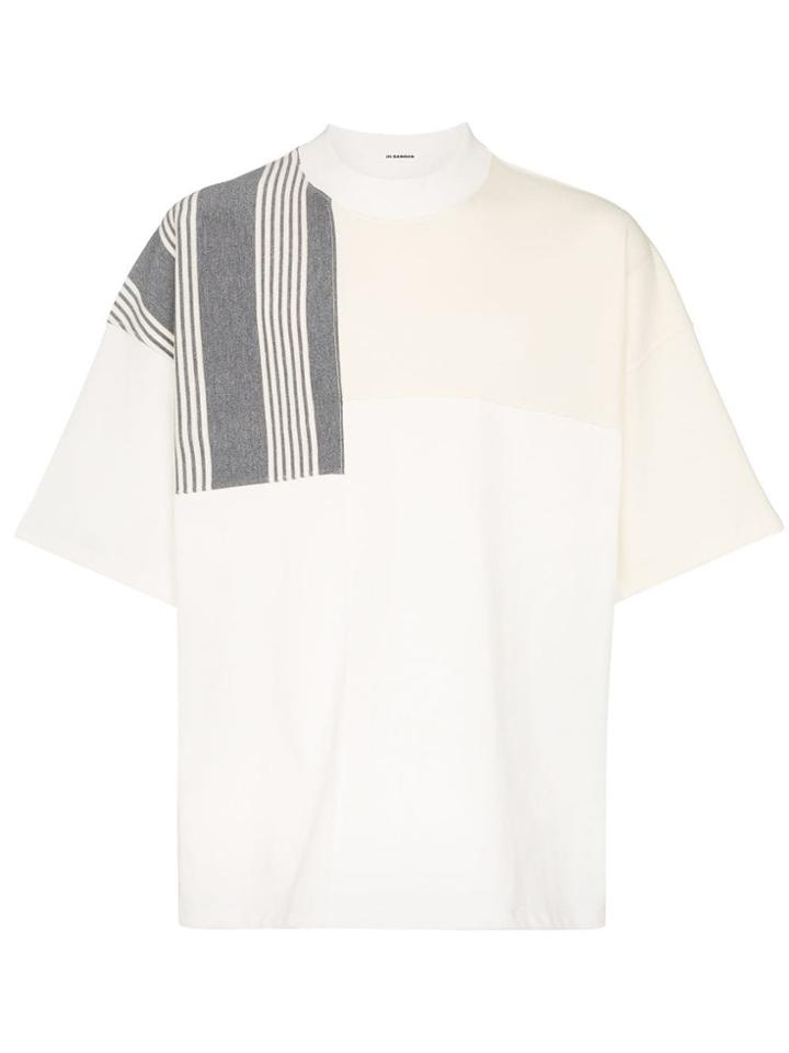 Jil Sander Striped Panel T-shirt - White