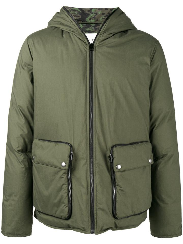 Etro - Padded Hood Coat - Men - Cotton/feather Down/polyamide/cupro - L, Green, Cotton/feather Down/polyamide/cupro