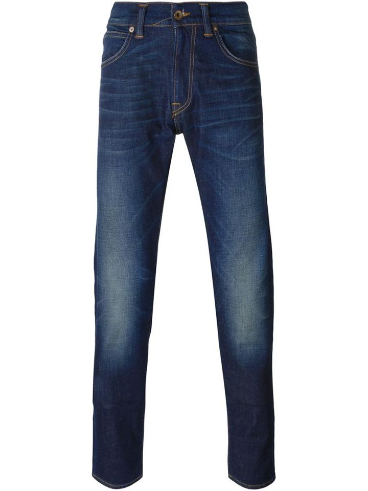 Edwin Ed-85 Slim Tapered Jeans, Men's, Size: 36, Blue, Cotton/polyester/spandex/elastane/polyester
